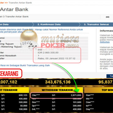 Bukti Withdraw ( 2.871.835 ) Member Setia Mutiarapoker