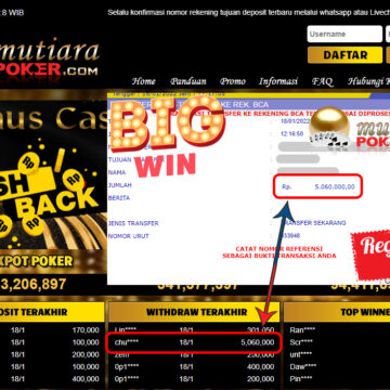 Bukti Withdraw (5.060.000) Member Setia Mutiarapoker