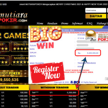 Bukti Withdraw ( 5.200.000 ) Member Setia Mutiarapoker