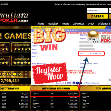 Bukti Withdraw (8.274.840) Member Setia Mutiarapoker