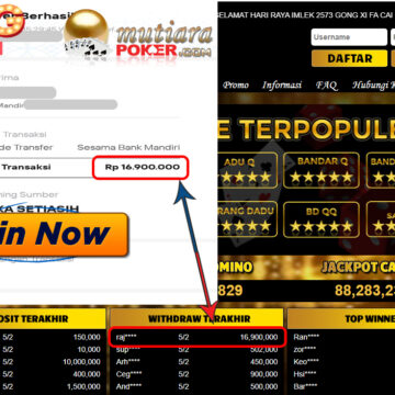 Bukti Withdraw (16.900.000) Member Setia Mutiarapoker