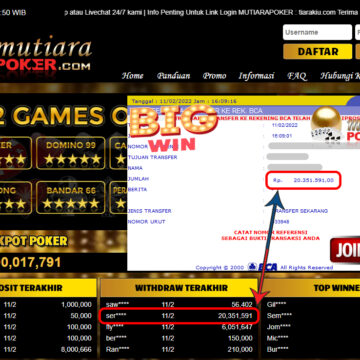 Bukti Withdraw ( 20.351.591,- ) Member Setia Mutia