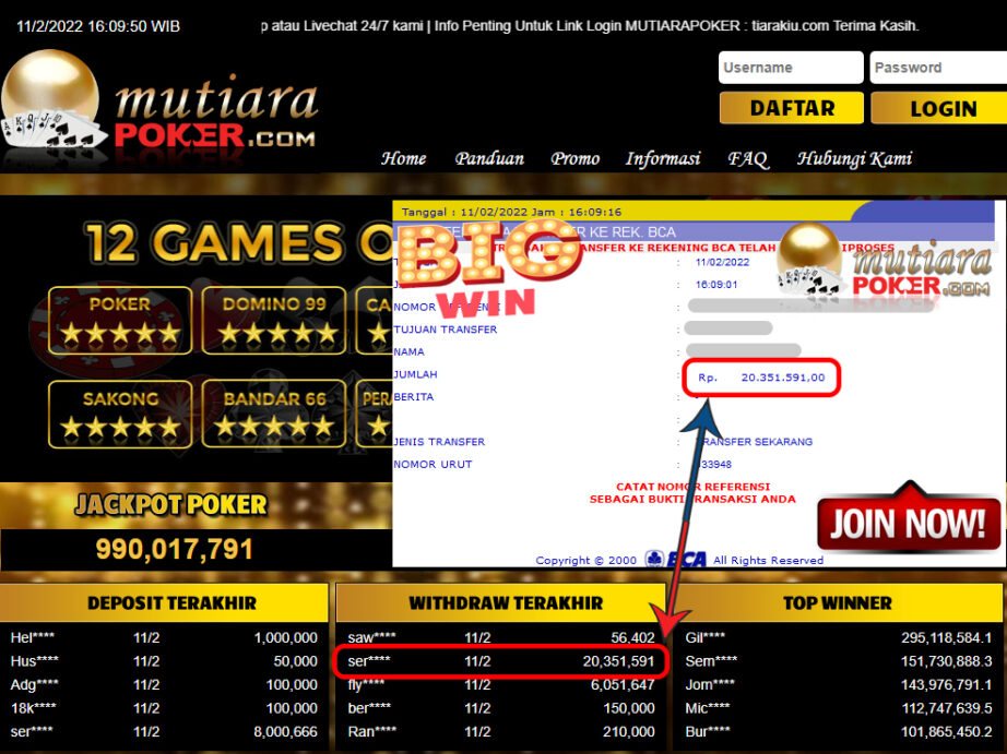 Bukti Withdraw ( 20.351.591,- ) Member Setia Mutia