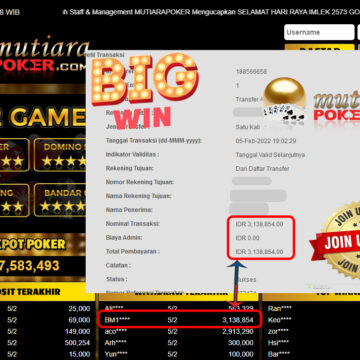 Bukti Withdraw (3.138.854) Member Setia Mutiarapoker