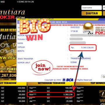 Bukti Withdraw (5.360.236) Member Setia Mutiarapoker