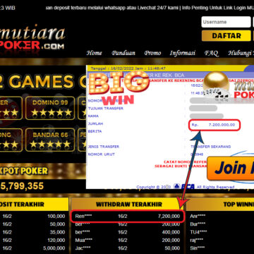 Bukti Withdraw ( 7.200.000,- ) Member Setia Mutia