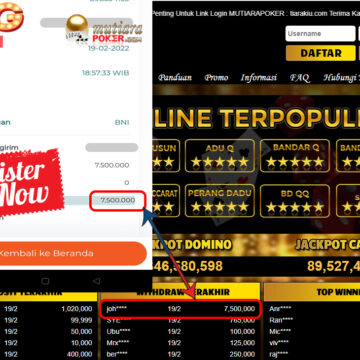 Bukti Withdraw ( 7.500.000,- ) Member Setia Mutia