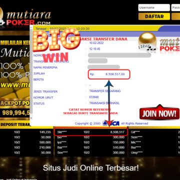 Bukti Withdraw ( 8.508.517,- ) Member Setia Mutia