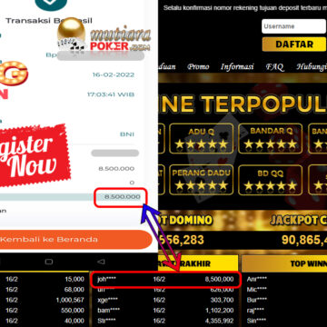 Bukti Withdraw ( 8.500.000,- ) Member Setia Mutia