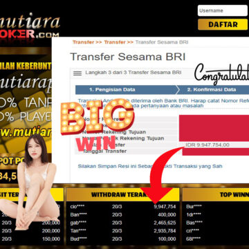 Bukti Withdraw ( 9.947.754.- ) Member Setia Mutia