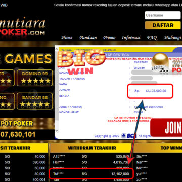 Bukti Withdraw ( 12.102.000.- ) Member Setia Mutia