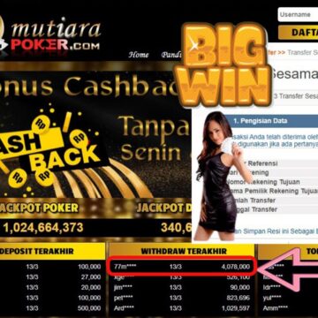 Bukti Withdraw ( 4.078.000.- ) Member Setia Mutia