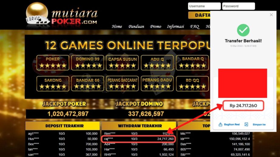 Bukti Withdraw (24.717.260.- ) Member Setia Mutia