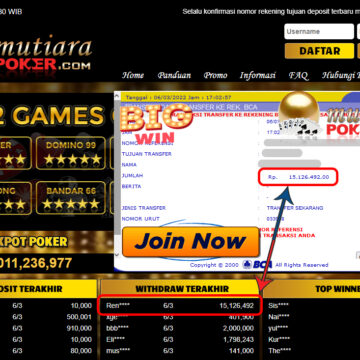 Bukti Withdraw ( 15.126.492.- ) Member Setia Mutia