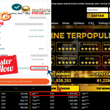 Bukti Withdraw ( 17.000.000.- ) Member Setia Mutia