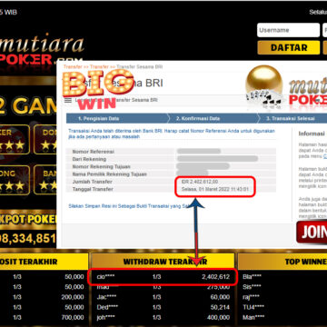 Bukti Withdraw ( 2.402.612.- ) Member Setia Mutia