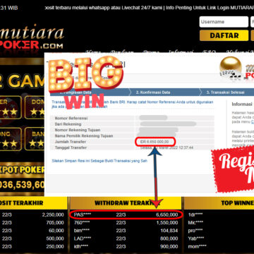 Bukti Withdraw ( 6.650.000.- ) Member Setia Mutia