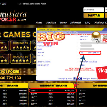 Bukti Withdraw ( 6.594.274.- ) Member Setia Mutia