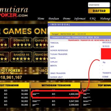 Bukti Withdraw (4.600.000- ) Member Setia Mutiarapoker