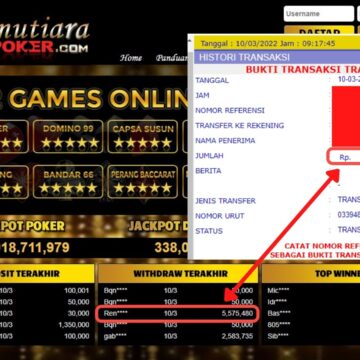 Bukti Withdraw (5.575.480.- ) Member Setia Mutia