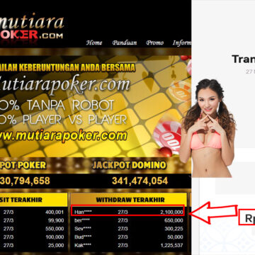 Bukti Withdraw ( 2.100.000.- ) Member Setia Mutia