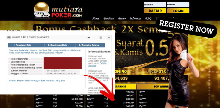 Bukti Withdraw ( 31.605.314- ) Member Setia Mutia