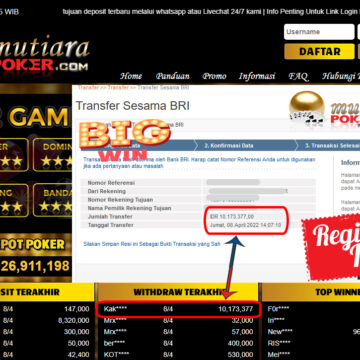 Bukti Withdraw ( 10.173.377.- ) Member Setia Mutia