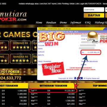 Bukti Withdraw ( 11.225.361.- ) Member Setia Mutia