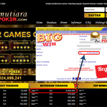 Bukti Withdraw ( 6.000.000.- ) Member Setia Mutia