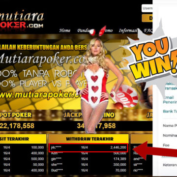 Bukti Withdraw ( 2.446.200.- ) Member Setia Mutia