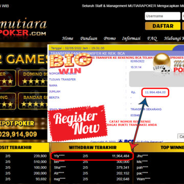 Bukti Withdraw ( 11.964.484.- ) Member Setia Mutiarapoker