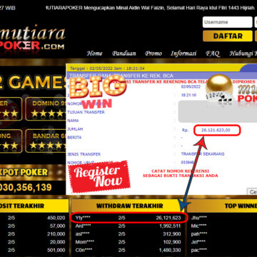 Bukti Withdraw ( 26.121.623.- ) Member Setia Mutiarapoker