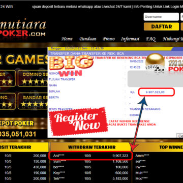 Bukti Withdraw ( 9.907.323.- ) Member Setia Mutiarapoker