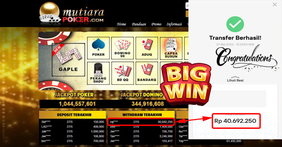 Bukti Withdraw ( 40.692.250.- ) Member Setia Mutiarapoker