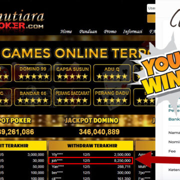 Bukti Withdraw ( 8.250.000.- ) Member Setia Mutiarapoker