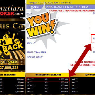 Bukti Withdraw ( 3.0286.953.- ) Member Setia Mutiarapoker