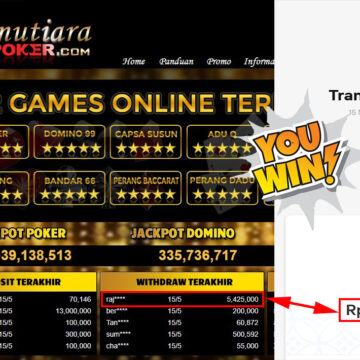 Bukti Withdraw ( 5.425.000.- ) Member Setia Mutiarapoker