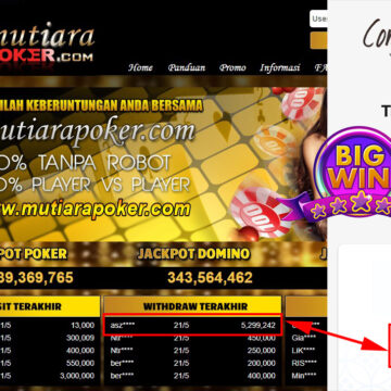 Bukti Withdraw ( 5.299.242.- ) Member Setia Mutiarapoker