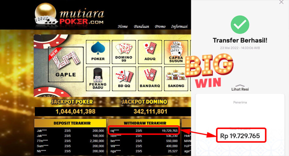 Bukti Withdraw ( 19.729.765.- ) Member Setia Mutiarapoker