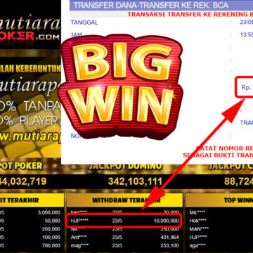 Bukti Withdraw ( 10.000.000.- ) Member Setia Mutiarapoker