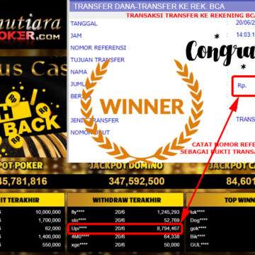 Bukti Withdraw (8.794.467.- ) Member Setia Mutiarapoker