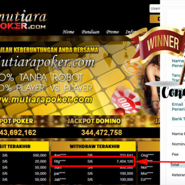 Bukti Withdraw (7.404.120.- ) Member Setia Mutiarapoker