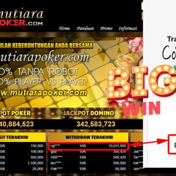 Bukti Withdraw (10.011.000.- ) Member Setia Mutiarapoker