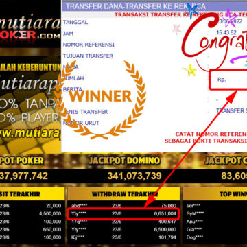 Bukti Withdraw (6.651.004.- ) Member Setia Mutiarapoker