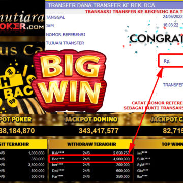 Bukti Withdraw (4.960.000.- ) Member Setia Mutiarapoker