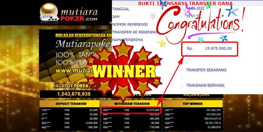 Bukti Withdraw (15.975.000.- ) Member Setia Mutiarapoker