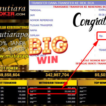 Bukti Withdraw (25.045.583.- ) Member Setia Mutiarapoker