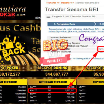 Bukti Withdraw ( 5.227.817.- ) Member Setia Mutiarapoker