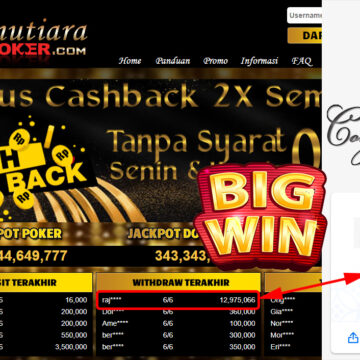 Bukti Withdraw (12.975.066.- ) Member Setia Mutiarapoker