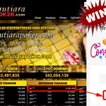 Bukti Withdraw (5.208.299.- ) Member Setia Mutiarapoker